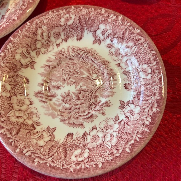 English Ironstone Transferware Tea Cup and Saucer Set of 2 Late Vintage England - Picture 3 of 7